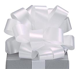 #9 WHITE SATIN ACETATE RIBBON 100 YARDS