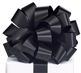 #9 BLACK SATIN ACETATE RIBBON 100 YARDS